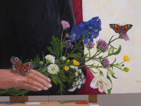 detail uit de rouwmantel